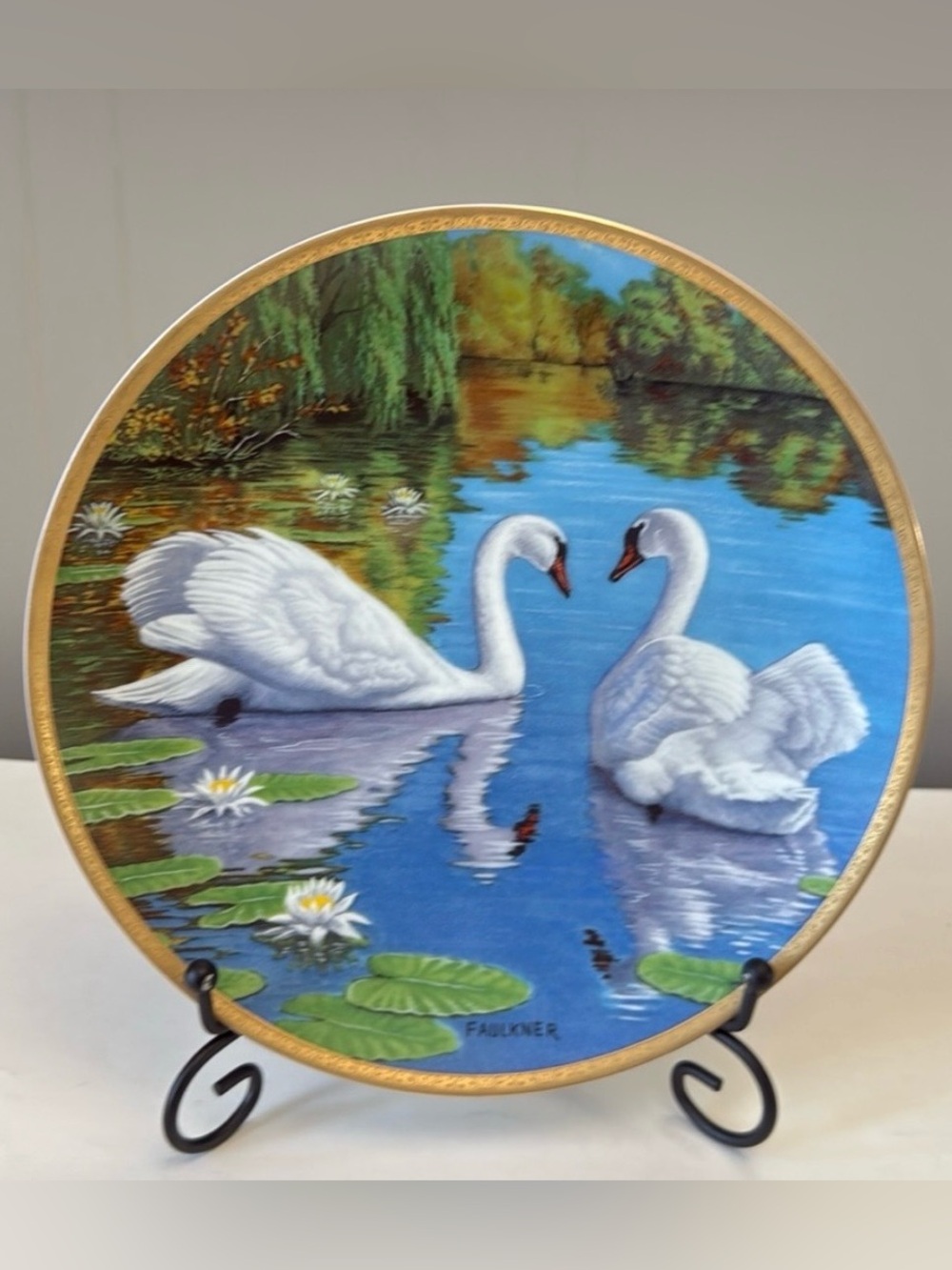 Swan Collector Plate, Limited Edition, W S George Fine China, original box EVC